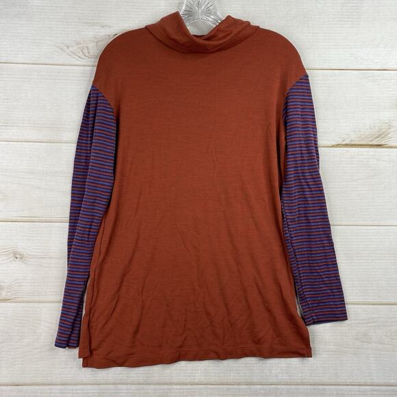 Smartwool Sweater Top Womens M Purple Brick Cowl Neck 100% Merino Wool Pullover - Picture 8 of 8